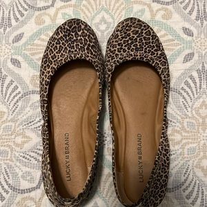 Leopard Lucky Brand Slip Ons.